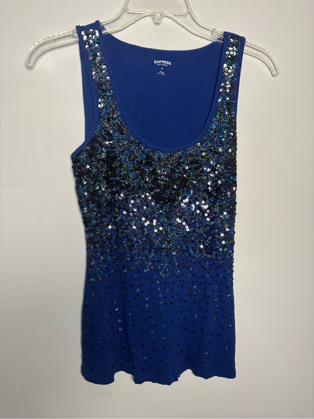 Express Blue Sequin Tank Top